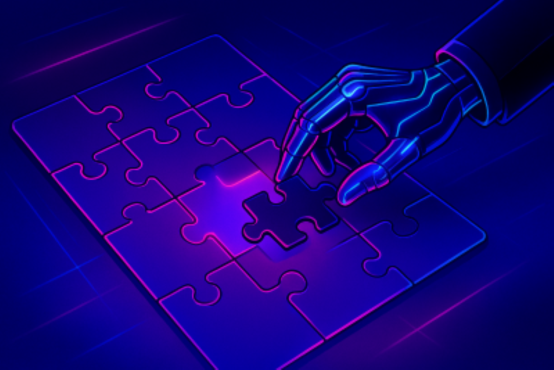 AIとパズルによる課題解決イメージ